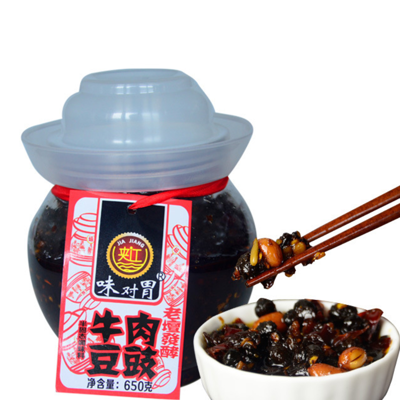 小林淘品夹江牛肉豆豉四川乐山特产土坛豆豉650克拌饭拌面酱包邮