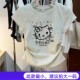 不规则女童夏季 大童洋气卡通印花白灰色上衣 新款 短袖 t恤2025夏季