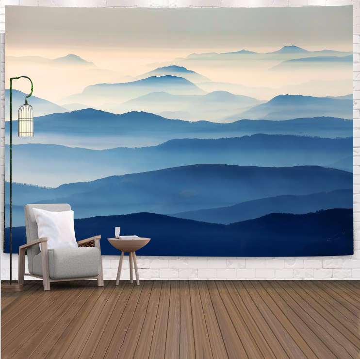 ins背景布简约朴素线条性冷淡风装饰海报背景布挂布墙布挂毯布艺