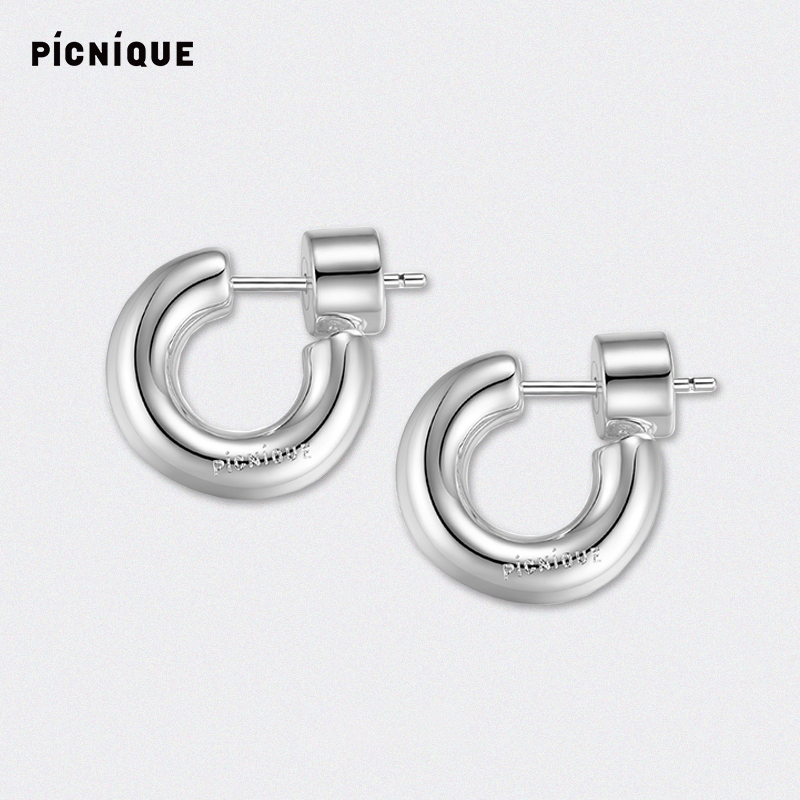 picnique实心小巧圆环纯银
