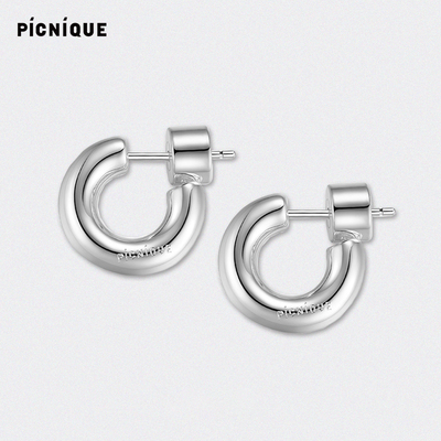 picnique实心小巧圆环纯银