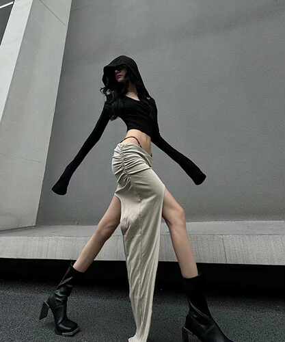 中长设计低腰女装半身裙酷飒风