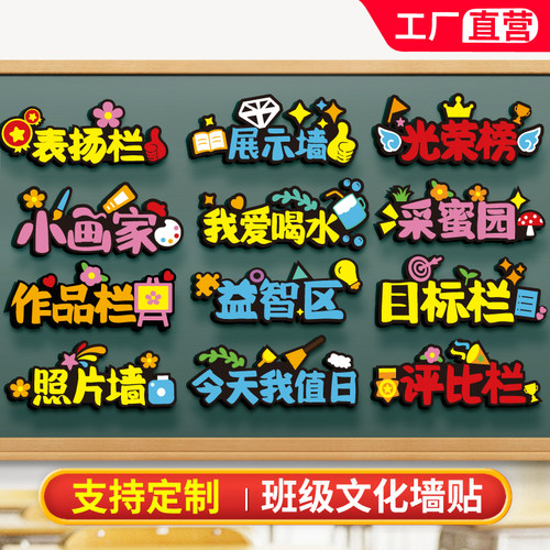 幼儿园班级文化墙面教室布置通用黑板报装饰毛毡墙贴创意小学主题