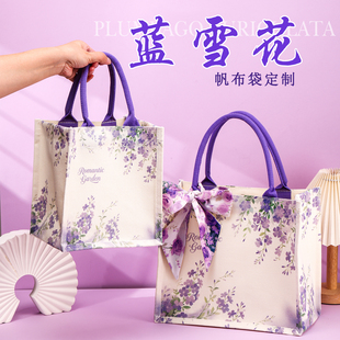 2025新款帆布包女通勤花系大容量无内衬帆布袋托特百搭帆布手提袋