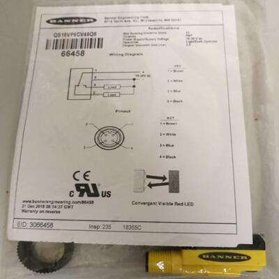 配件QS18VP6CV45Q8班纳BANNER传感器美国制造现货议价