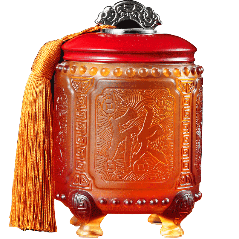 琉璃茶叶罐密封罐个性时尚礼盒包装存储罐家用摆设银行定制送礼品