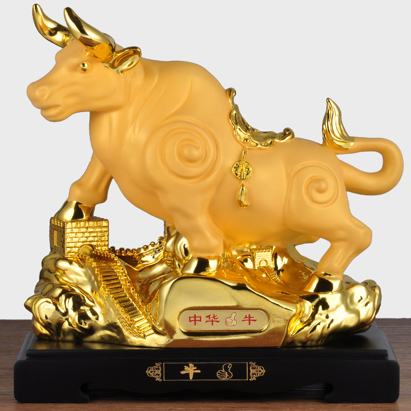 招财牛摆件华尔街牛生肖牛年吉祥物工艺品公司年会定制商务礼品