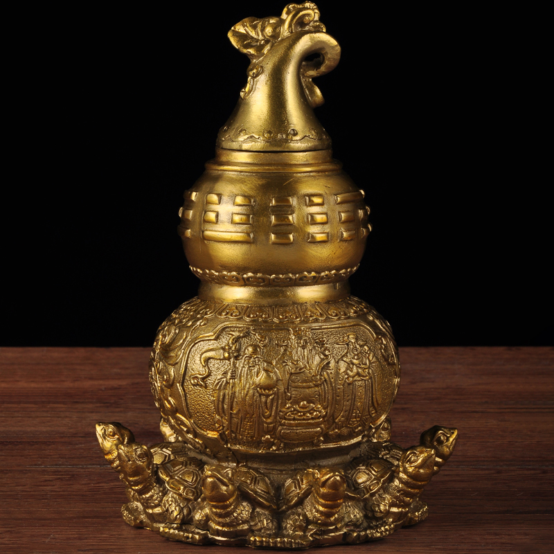 黄铜葫芦摆件九龟八卦