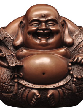 紫铜弥勒佛摆件一团和气大肚笑佛
