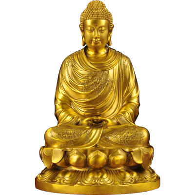 黄铜成道佛摆件大日如来佛释迦牟