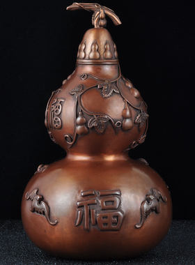 紫铜五福葫芦摆件招财客厅