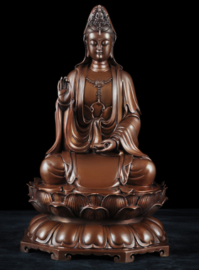 紫铜摆件南海观世音菩萨佛堂