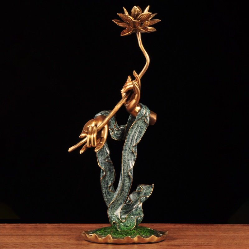 彩铜佛手莲花摆件佛手持莲观音家居客厅电视柜博古架玄关装饰品,家居饰品,桌面摆件,淘宝优惠券,粉丝福利购,淘宝优惠卷