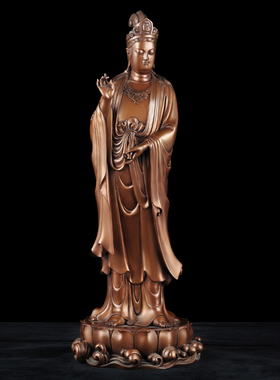 紫铜观音摆件南海菩萨像寺庙