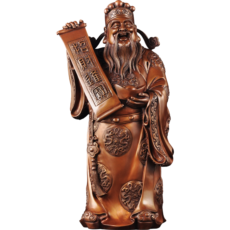 摆件客厅财神爷雅信精品紫铜