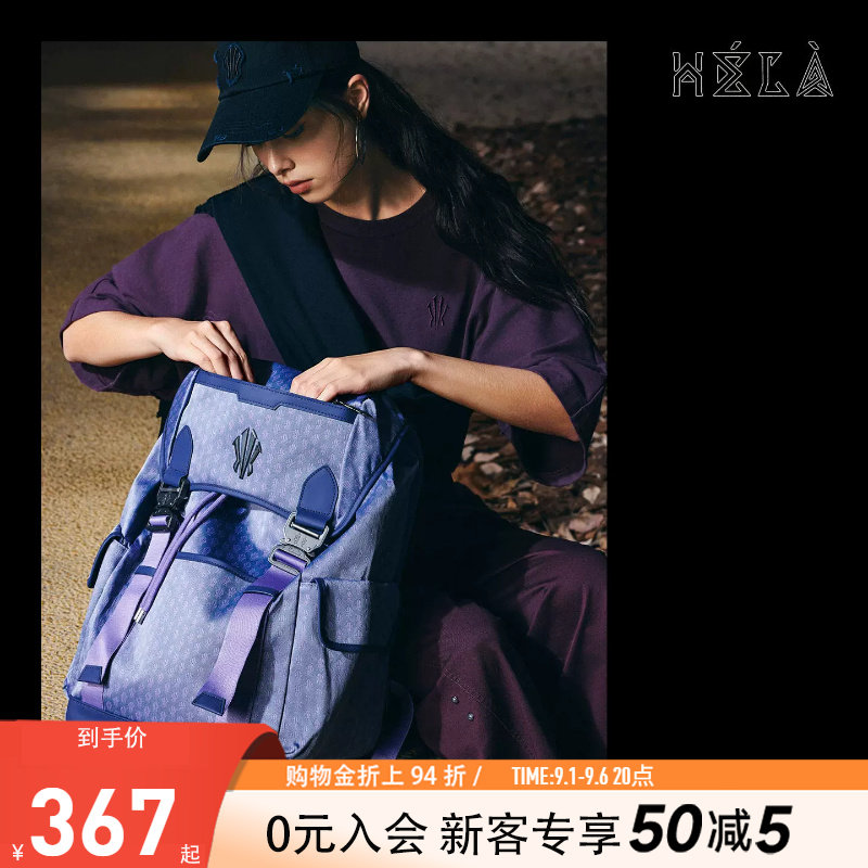 安踏凯里·欧文系列丨欧文背包牛仔老花丹宁风双肩包大容量男书包