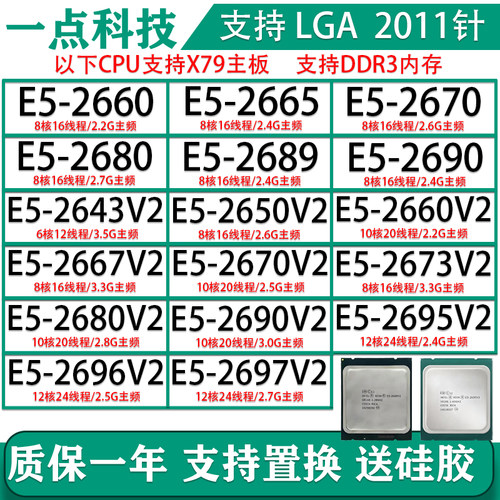 CPU E5-2650 2660 2667 2670 2673 2680 2690 2695 2696 2697 V2