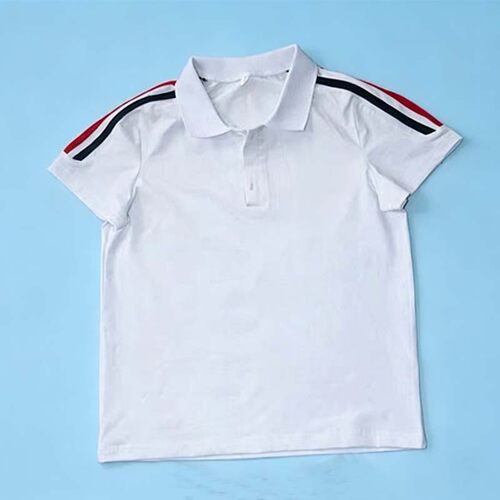 京溪夏款中小学生男女校服套装红蓝两道杠校服班服纯棉校服团体服