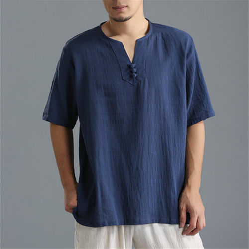 中国风夏季居士服棉T恤