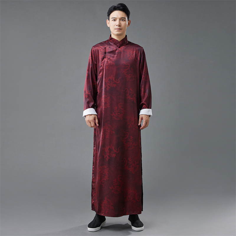 麻凡布衣民国风复古长衫礼服大褂
