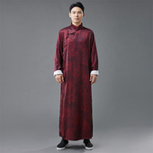 唐装 男士 民国风长衫 民族风秋季 复古中式 手工盘扣相声大褂茶服礼服