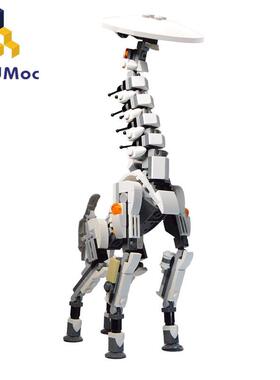 BuildMoc游戏系列地平线mini长颈鹿儿童积木玩具男孩礼物拼装模型