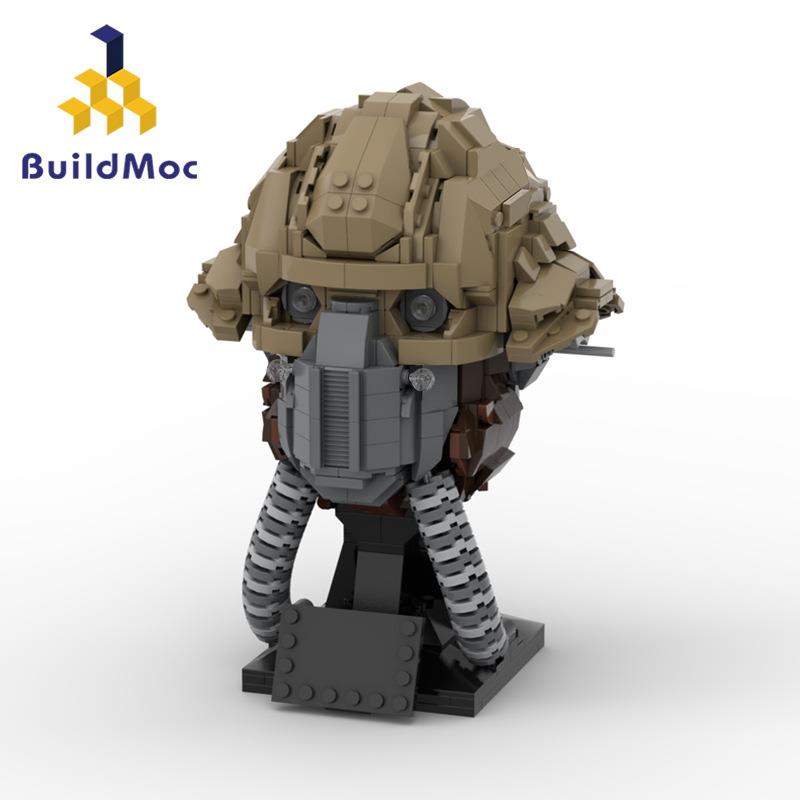 BuildMoc小颗粒MOC人物头像积木星球大战系列安道尔人头模型玩具