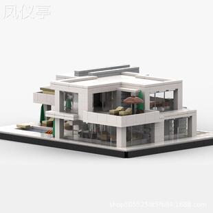 MOC兼容小颗粒积木套装街景建筑系列玩具50355包豪斯大厦
