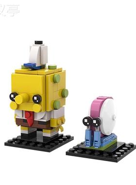 MOC积木兼容38051海绵宝宝和小蜗拼搭积木经典创意玩具