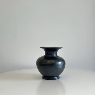 几多黑陶圆肚花瓶诧寂风家居摆件