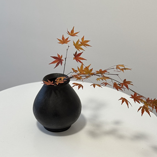 几多黑陶手作柴烧花瓶花插摆件复古花瓶诧寂摆件