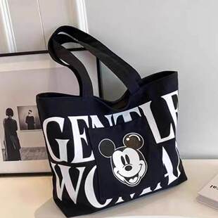 大容量托特包女2024新款日系卡通帆布包百搭单肩大包手提袋妈咪包