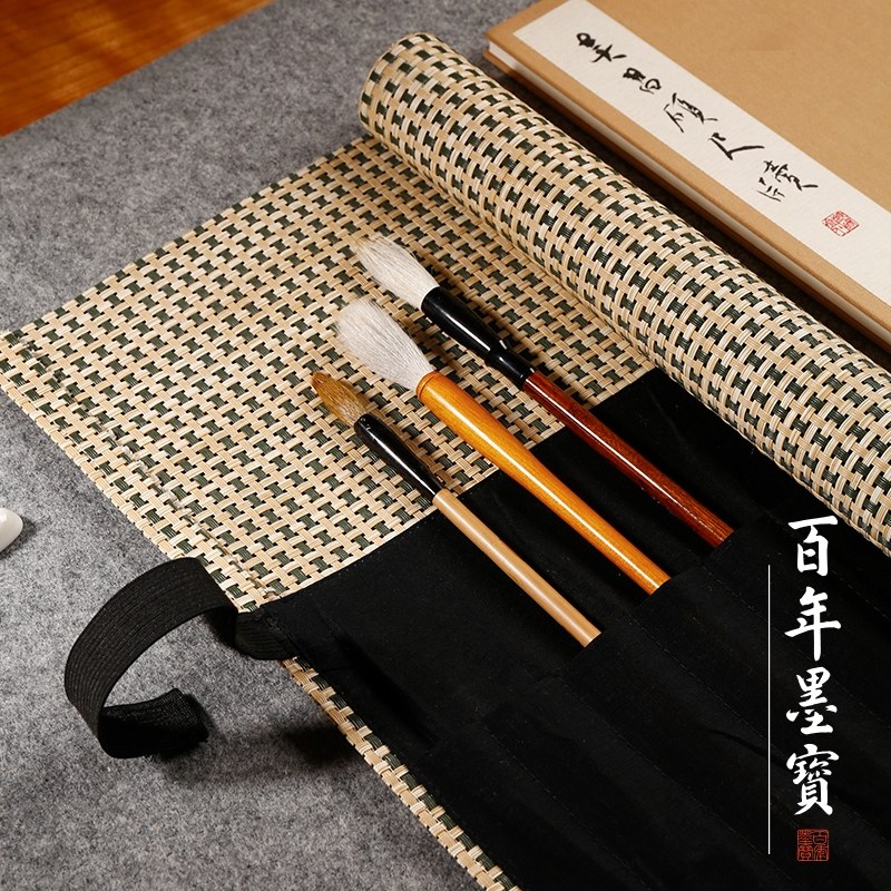中国风卷帘笔袋 中号笔帘文房四宝毛笔用轻薄透气耐折日式风笔卷,文具电教/文化用品/商务用品,笔帘,淘宝优惠券,粉丝福利购,淘宝优惠卷