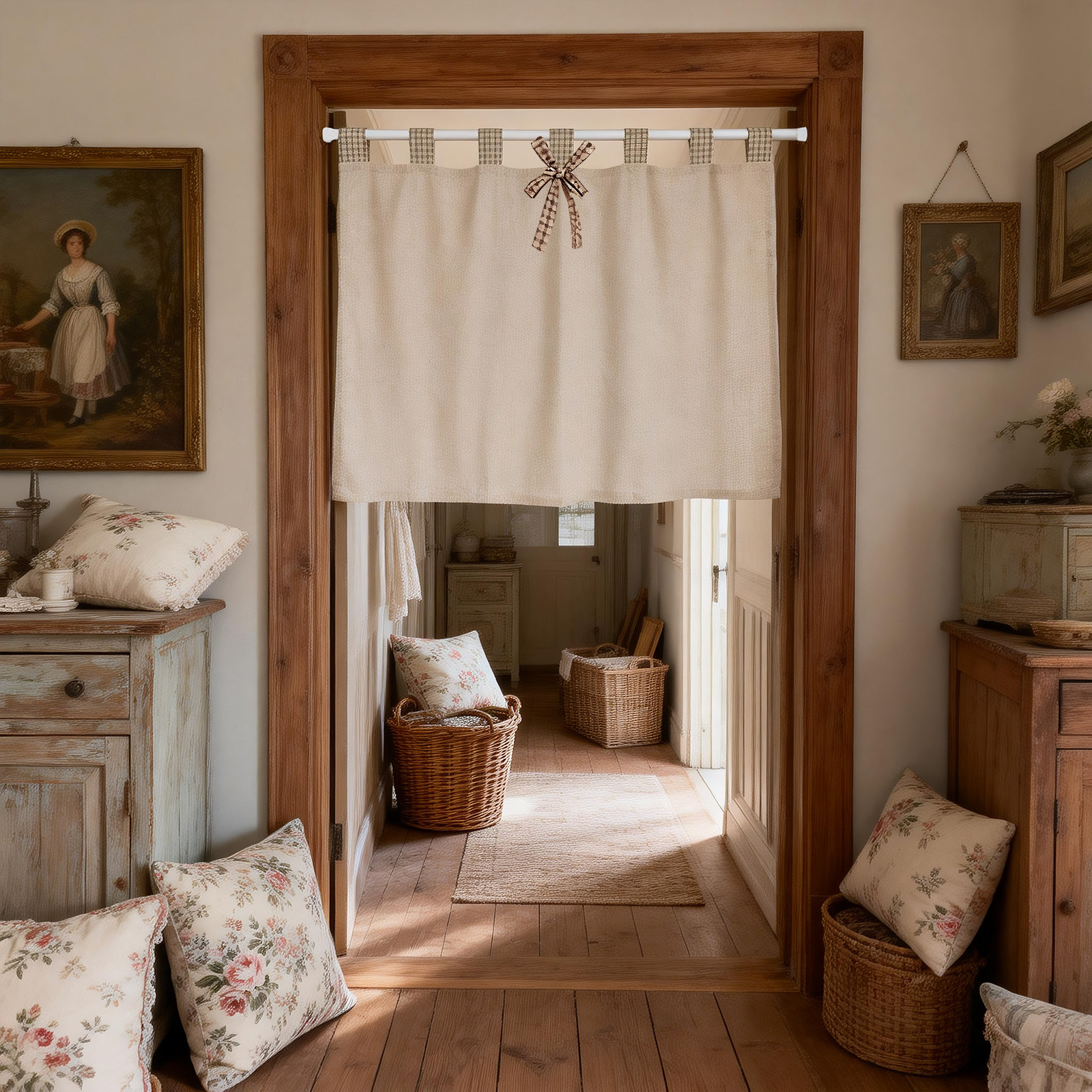 慢半拍时光北欧门帘风水帘蝴蝶结窗帘穿杆短帘台盆帘柜帘半帘,居家布艺,成品窗帘,淘宝优惠券,粉丝福利购,淘宝优惠卷