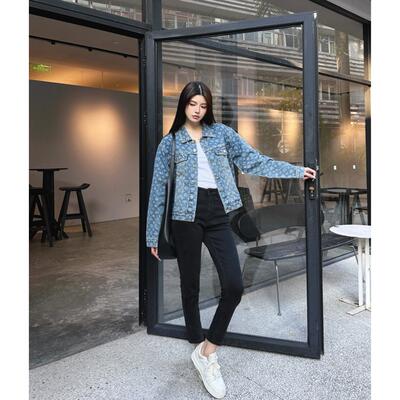 印花刺绣新款2024秋季女士夹克衫