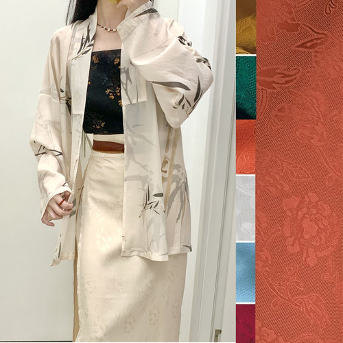 夏初秋汉服定制牡丹缠枝仿花罗马面裙八破裙两片裙三裥百迭半身裙