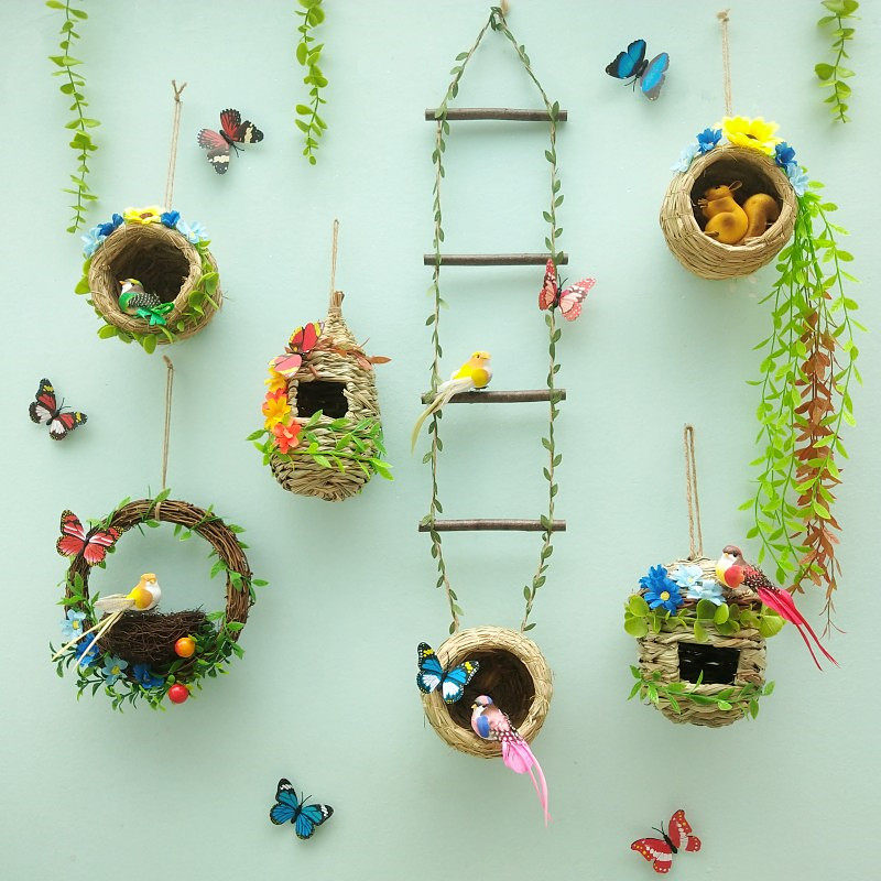 空中吊饰创意鸟巢幼儿园环创微景观环境布置材料挂件装饰森系挂饰,家居饰品,壁饰,淘宝优惠券,粉丝福利购,淘宝优惠卷
