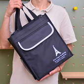 防水小学生补习袋男孩拎书袋帆布包青少年手提包作业手提袋补课包
