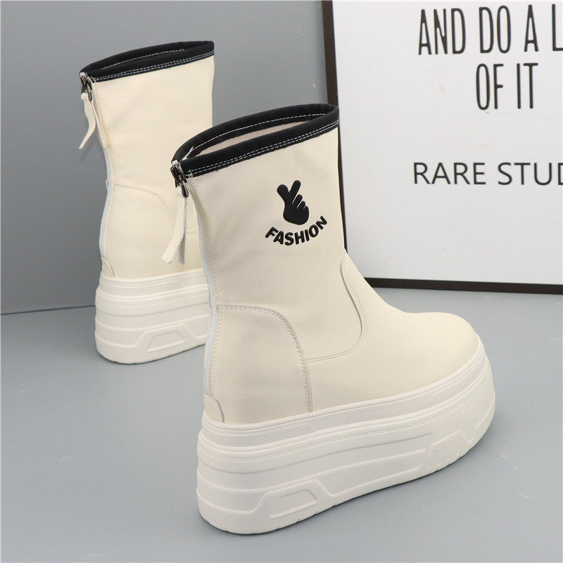 厚底内增高14CM马丁靴女秋冬新款小个子12cm显瘦黑色瘦瘦靴女短靴,女鞋,马丁靴,淘宝优惠券,粉丝福利购,淘宝优惠卷