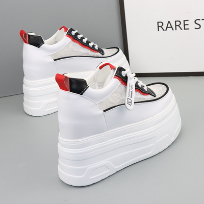 12公分隐形内增高女鞋夏季新款网面透气小个子10CM超轻厚底休闲鞋