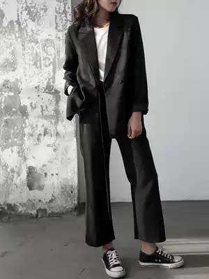 Suit suit female spring and autumn Korean version of students Leisure temperament fashion loose British style goddess Fan small suit formal dress