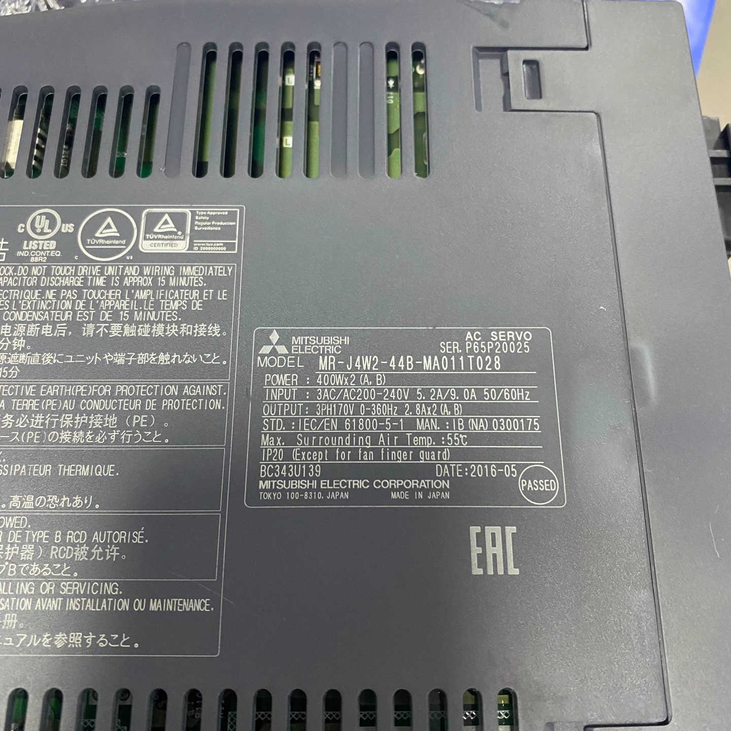 三菱伺服驱动MR-J4W2-44B-MA011T028 成色