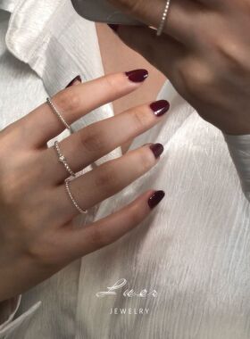 超细纯银不褪色开口戒指