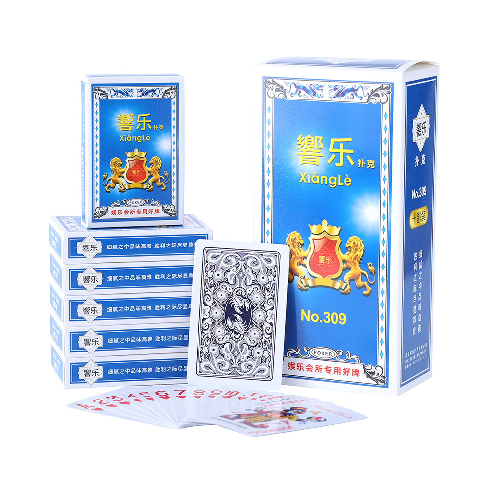 工厂包邮響乐309棋牌室用纸牌加硬扑克飞牌100副整箱