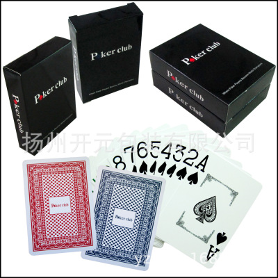 poker club哑白塑料扑克 现货供应双面光滑pvc红蓝双色可选