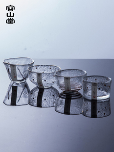 采购产品荣山堂镀金玻璃茶杯，加厚锤打图案大小个人杯，茶杯，功