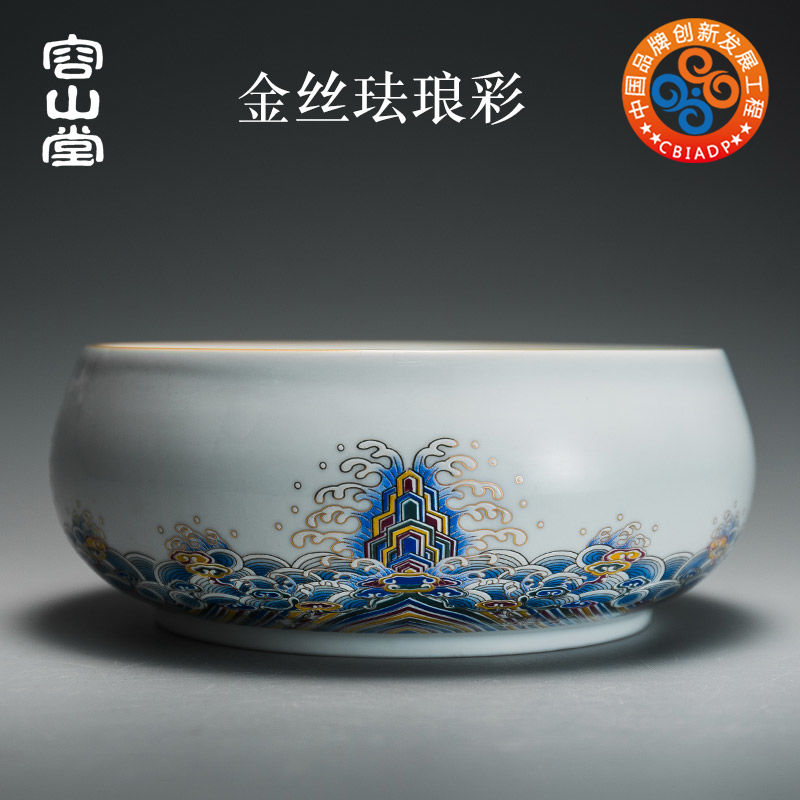 容山堂珐琅彩绘茶洗水洗水盂茶渣桶杯洗宫廷大号白瓷功夫茶具配件,餐饮具,茶道/零配,淘宝优惠券,粉丝福利购,淘宝优惠卷