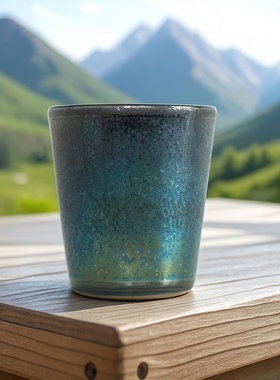 日本进口awasaka极光杯手工日式双层防烫茶杯咖啡杯高档冷饮水杯