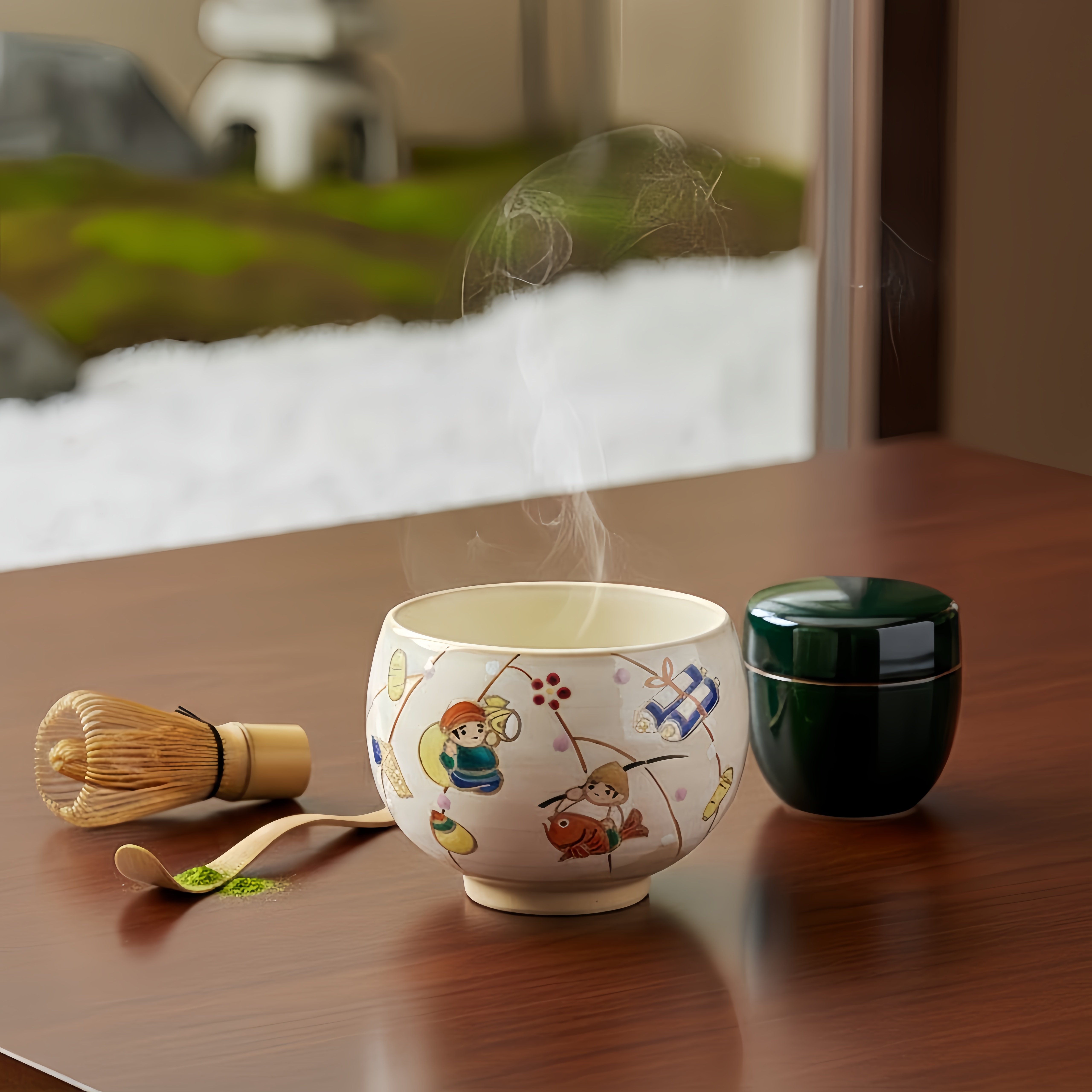 同合进口手绘陶瓷抹茶碗日式可爱家用茶杯茶具並川昌夫手作主人杯