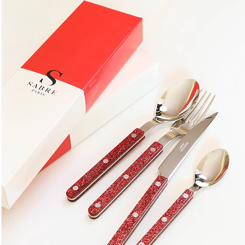 法国进口西餐餐具Sabre Paris闪耀新年红牛扒刀叉勺餐具不锈钢